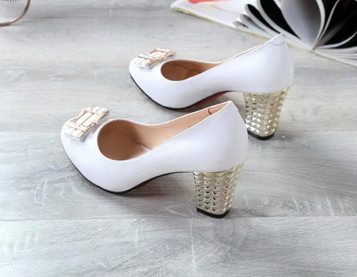 HERMES Shallow mouth Block heel Shoes Women--002